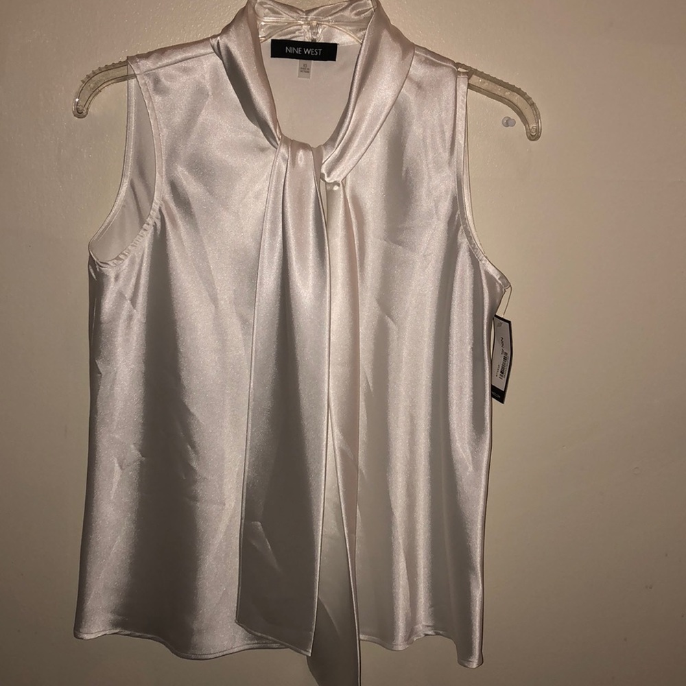 White satin blouse